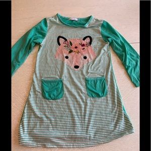 Sunshine Swing Girls Fox Dress/Tunic Size 7